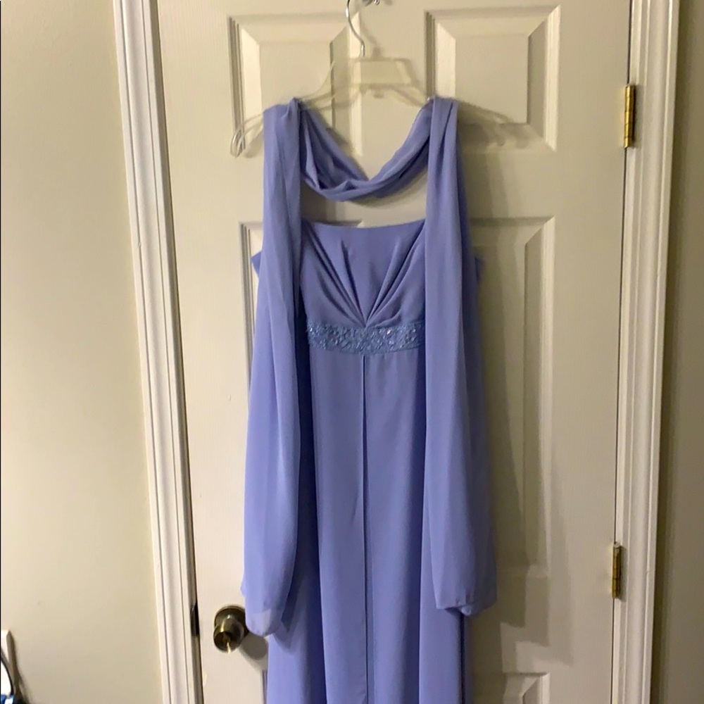 Lavender long dress beaded top